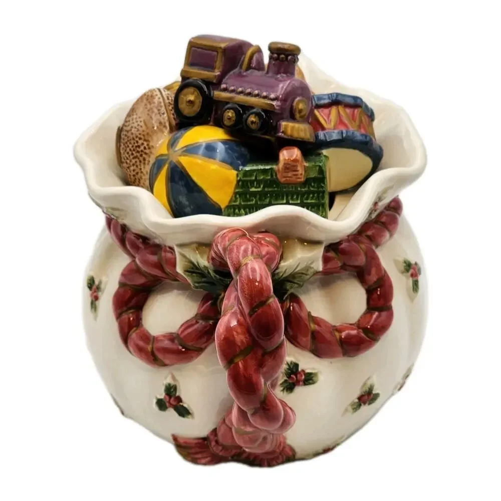 Fitz and Floyd Teapot Old World Santa’s Bag of Toys 42 OZ VTG 1994
